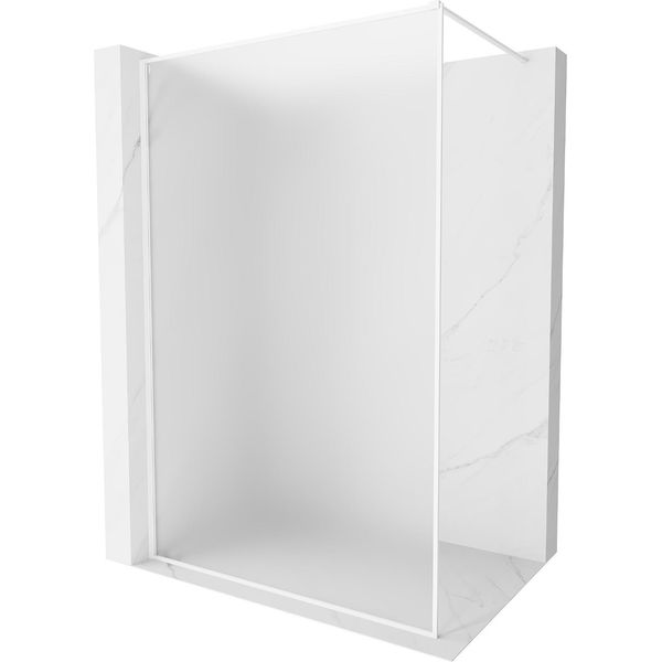 Mexen Kioto-F Parete Doccia Walk-In Con Cornice 120 X 202 Cm, Brina 8 Mm, Bianca - 800-120-104-20-30-image