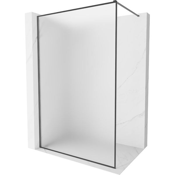 Mexen Kioto-F Parete Doccia Walk-In Con Cornice 130 X 202 Cm, Brina 8 Mm, Grigio Canna Di Fucile Spazzolato - 800-130-104-66-30-image