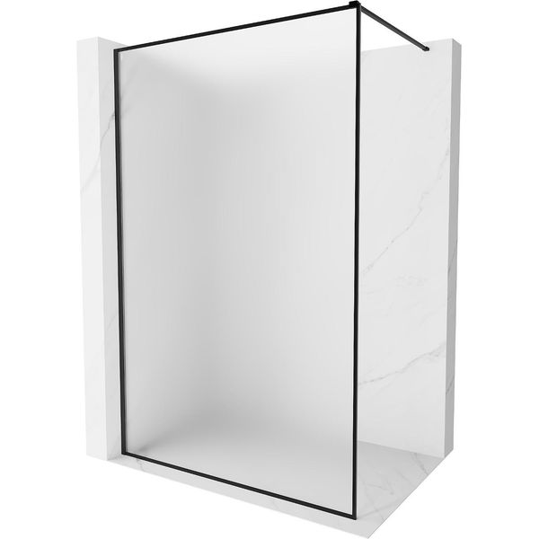 Mexen Kioto-Xf Parete Doccia Walk-In Con Cornice 80 X 202 Cm, Vetro Satinato 10 Mm, Nero - 800-080-104-70-30-X-image