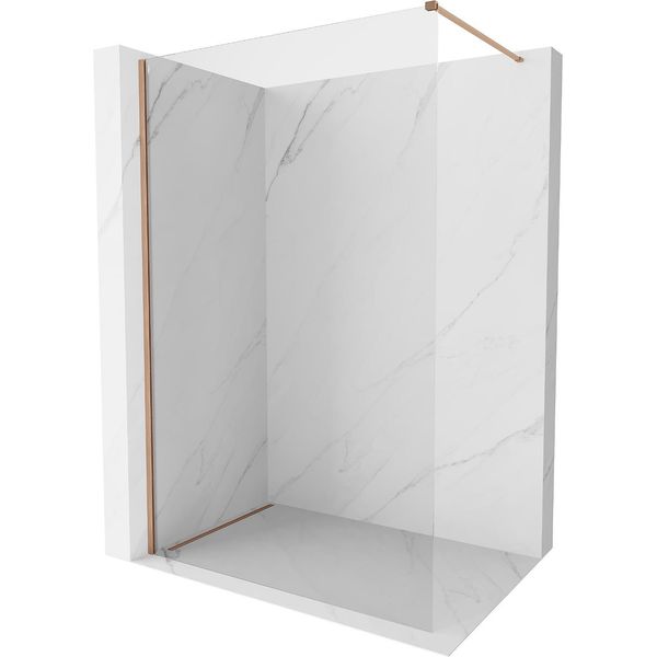 Mexen Kioto-X Parete Doccia Walk-In 60 X 200 Cm, Trasparente 10 Mm, Rame Spazzolato - 800-060-101-65-00-X-image