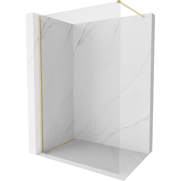 Mexen Kioto-X Parete Doccia Walk-In 60 X 200 Cm, Trasparente 10 Mm, Oro Spazzolato - 800-060-101-55-00-X-image