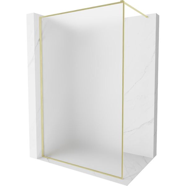 Mexen Kioto-Xf Parete Doccia A Walk-In Con Cornice 160 X 202 Cm, Ghiacciato 10 Mm, Oro Spazzolato - 800-160-104-55-30-X-image