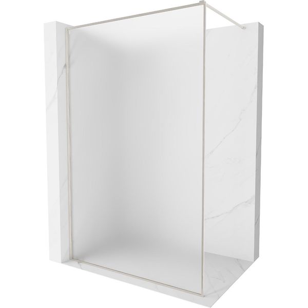 Mexen Kioto-F Pannello Doccia Walk-In Con Cornice 110 X 202 Cm, Brina 8 Mm, Nichel Spazzolato - 800-110-104-97-30-image