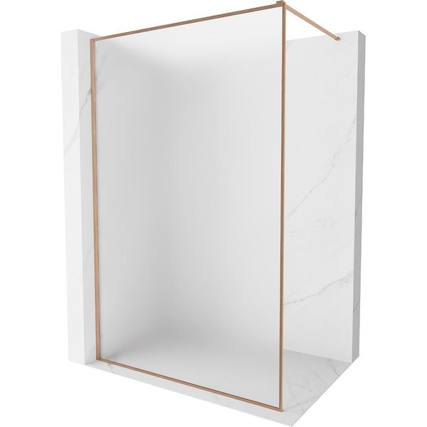 Mexen Kioto-Xf Parete Doccia Walk-In Con Cornice 90 X 202 Cm, Brina 10 Mm, Rame Spazzolato - 800-090-104-65-30-X-image