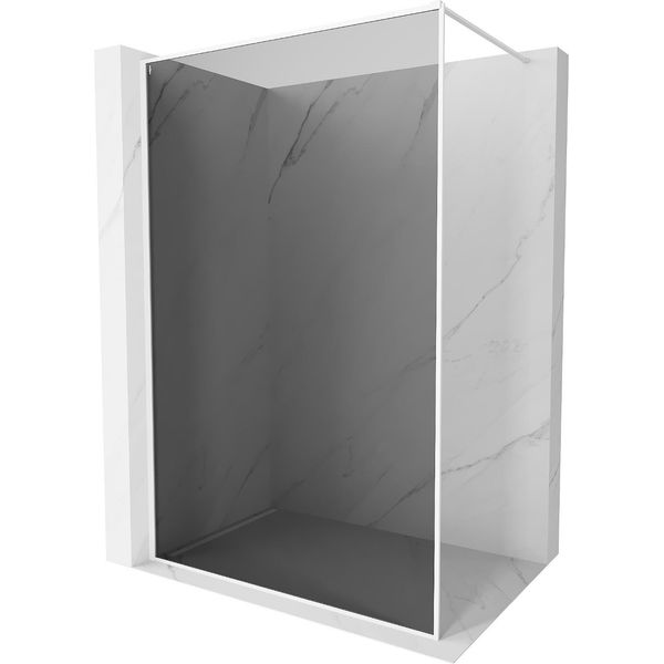 Mexen Kioto-Xf Parete Doccia Walk-In Con Cornice 90 X 202 Cm, Grafite 10 Mm, Bianco - 800-090-104-20-40-X-image