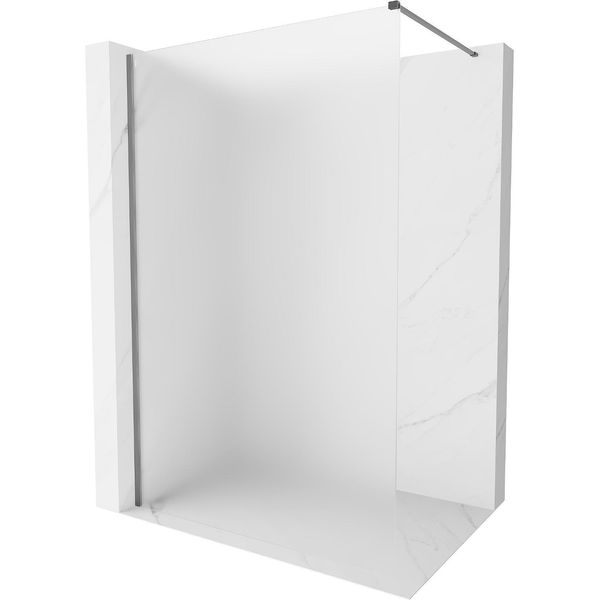 Mexen Kioto-X Parete Doccia Walk-In 80 X 200 Cm, Brina 10 Mm, Gun Metal - 800-080-101-95-30-X-image