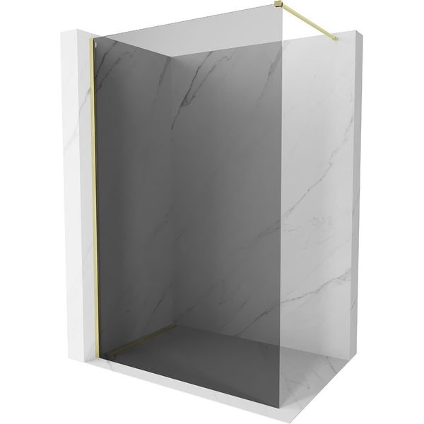 Mexen Kioto-X Parete Doccia Walk-In 120 X 200 Cm, Grafite 10 Mm, Oro Spazzolato - 800-120-101-55-40-X-image