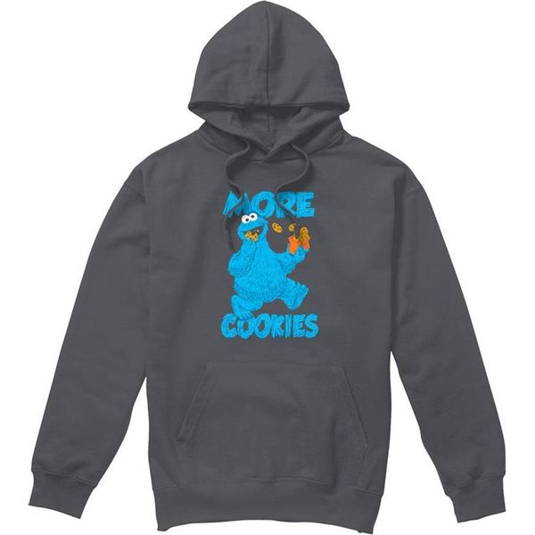 Sesame Street - Felpa Con Cappuccio "More Cookies"" Per Uomo/Donna Unisex TV23108 (L) (Carbone)"-image