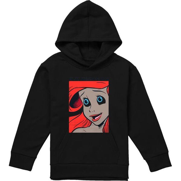 Disney Princess - Felpa Con Cappuccio "Mermaid Era"" Per Bambini TV23030 (152-158) (Nero)"-image
