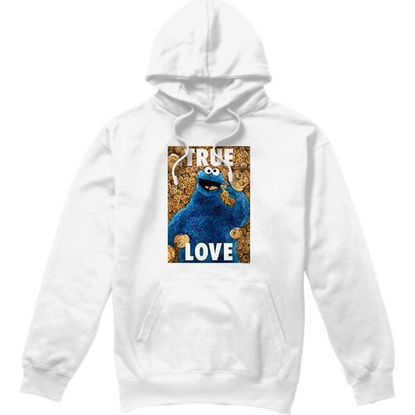 Sesame Street - Felpa Con Cappuccio "Beautiful Cookies"" Per Uomo/Donna Unisex TV23023 (M) (Bianco)"-image