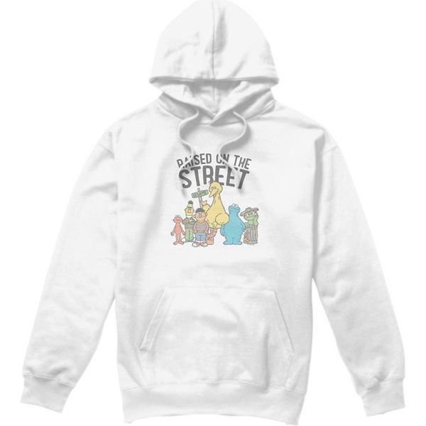 Sesame Street - Felpa Con Cappuccio "Raised On The Streets"" Per Uomo/Donna Unisex TV23000 (Xxl) (Bianco)"-image