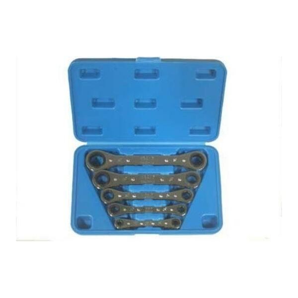 Set Di Chiavi Ad Anello A Cricchetto, Diritte, Reversibili | Sw 6 X 8 - 19 X 22 Mm | 5 Pz.-image