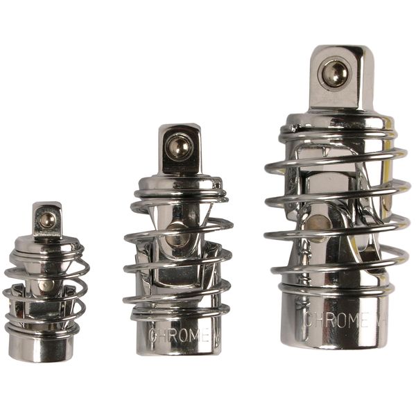 Set Di Giunti Universali | Con Molla | 6,3 Mm (1/4") / 10 Mm (3/8"") / 12,5 Mm (1/2"") | 3 Pz."-image