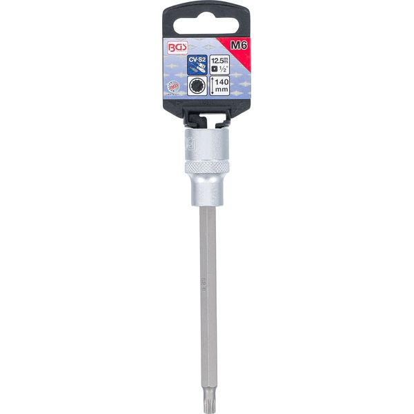 Inserto Bit | Lunghezza 140 Mm | Attacco Quadro 12,5 Mm (1/2") | Multidente Interno (Per Xzn) M6"-image