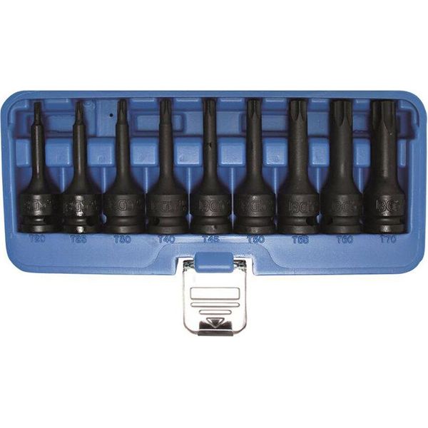 Bgs 5480 Set Di Bussole Di Potenza | Attacco Quadro 12,5 Mm (1/2") | Profilo A T (Per Torx) T20 - T70 | 9 Pz."-image