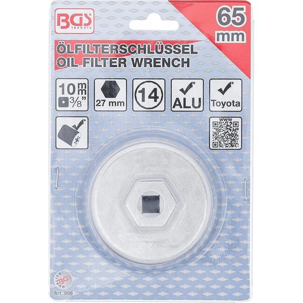 Bgs 998 | Chiave Per Filtro Dell'olio | A 14 Punte | Ø 65 Mm | Per Toyota-image