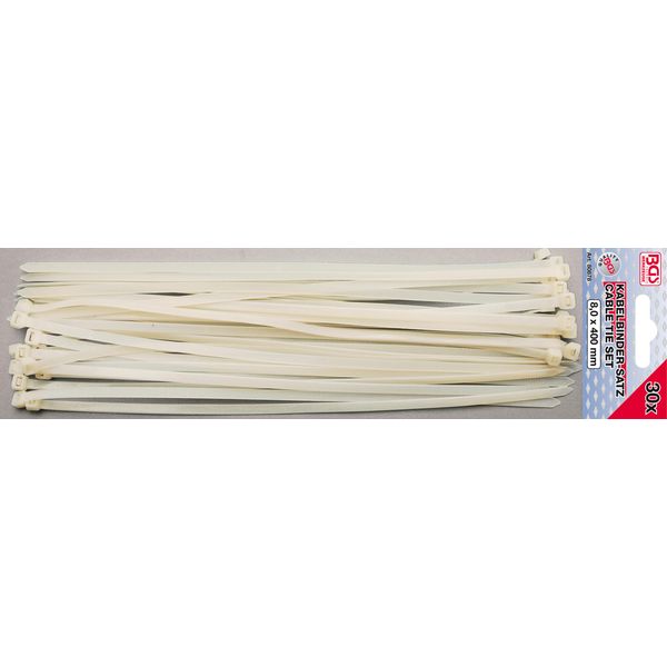 Assortimento Di Fascette Per Cavi | Bianco | 8,0 X 400 Mm | 30 Pz.-image