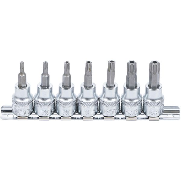 Bgs 9341 | Set Di Inserti Per Bit | 10 Mm (3/8") | Profilo A T (Per Torx) Con Foro T15 - T50 | 7 Pz."-image