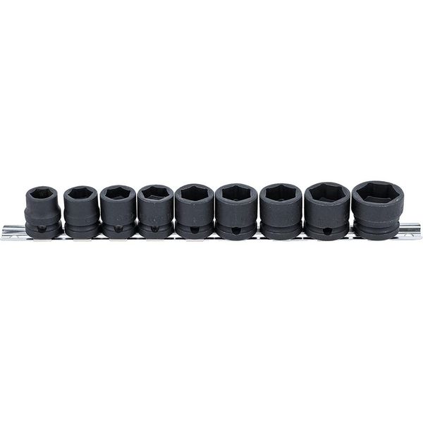 Bgs Kraft Set Di Chiavi A Bussola Esagonali, Extra Piatte A Trazione Quadrata 12,5 Mm (1/2") Sw 13 - 24 Mm 9 Pezzi - 9551"-image