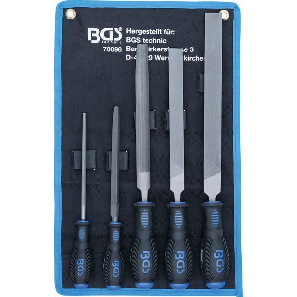 Bgs 70098 | Set Di Lime Da Officina | 5 Pezzi | Set Di Lime | Lime Piatte, Semitonde, Triangolari, Rotonde-image