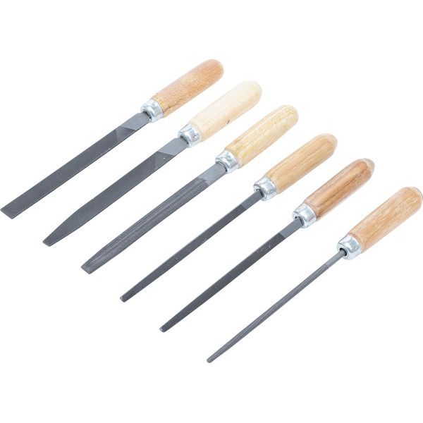 Bgs Diy 50204 | Set Di Lime Per Chiavi Inglesi | Manico In Legno | 100 Mm | 6 Pz.-image
