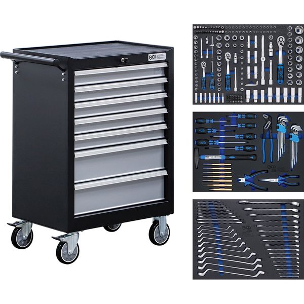 Bgs Carrello Da Officina 7 Cassetti Con 263 Utensili - 6062-image