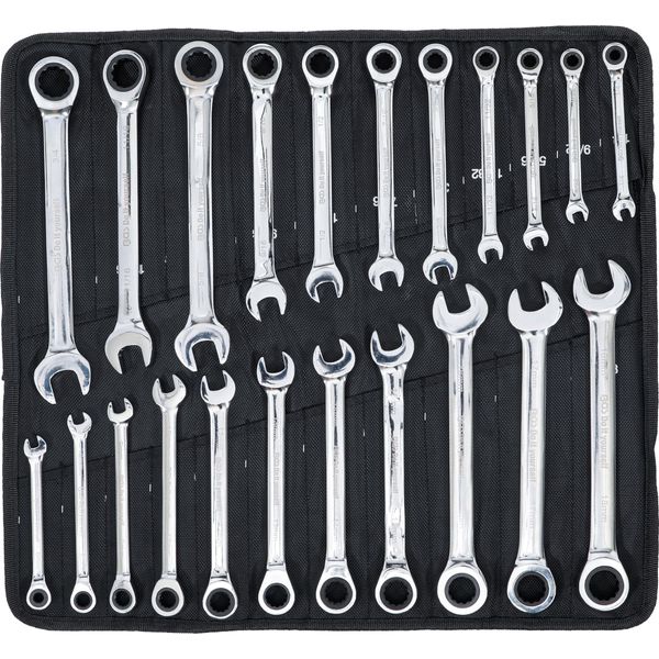 Bgs Technic 30010 Set Di Chiavi Ad Anello A Cricchetto Da 22 Pezzi - Argento-image