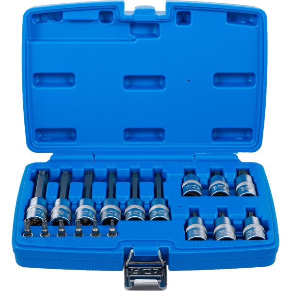 Bgs 5174 | Set Di Bussole Con Attacco Quadro 6,3 Mm (1/4") / 12,5 Mm (1/2"") | Profilo A T (Per Torx) Con Foro | 18 Pz."-image