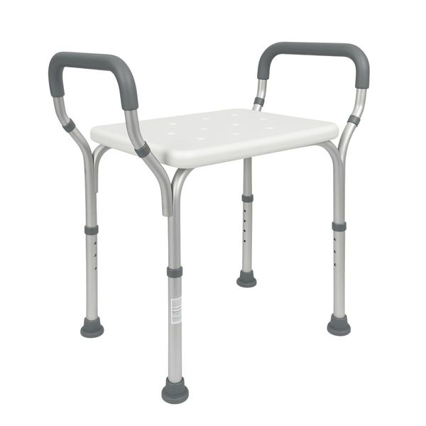 Mobiclinic, Acueducto, Sedia Da Bagno E Doccia, Sgabello Da Doccia Ortopedico, Alluminio, Pvc, Regolabile In Altezza, Ergonomico, Con Braccioli, Antiscivolo-image