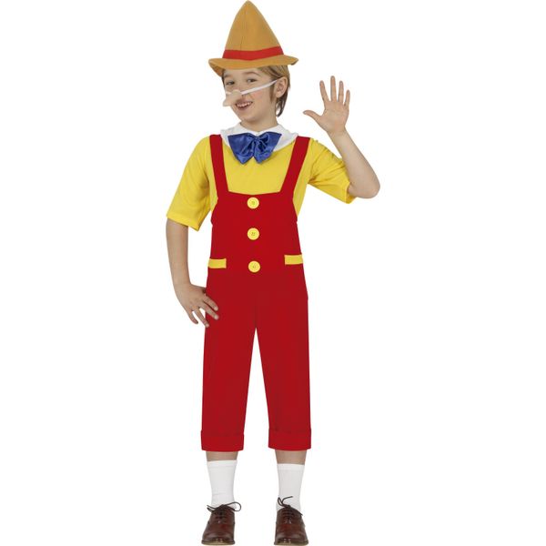 Set Di Costumi Da Eroe Delle Favole Carnevale Bambola Avventura Bambini Fantasia Gioco Di Ruolo Giornata Della Fiaba Giornata Mondiale Del Libro Salopette Sombrero Papillon Naso, Taglia: 110/116 Colore: Rosso-image