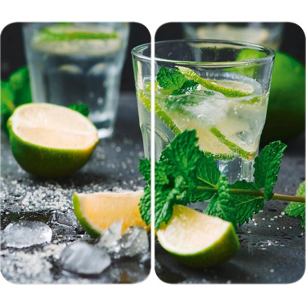 Wenko Set Di 2 Piastre Copri Fornelli Copri Taglieri In Vetro Mojito-image