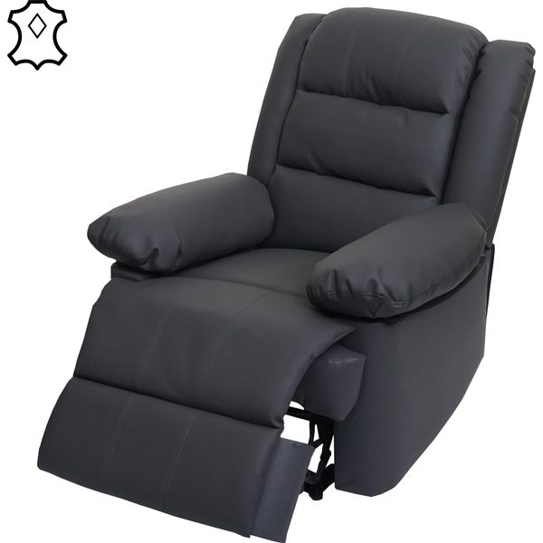 Poltrona Tv HWC-G15, Poltrona Reclinabile, Pelle + Similpelle 101X87X100Cm ~ Grigio-image