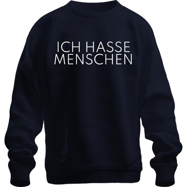 I Hate People Saying Sarcasm Antisocial Minimalist Unisex Sweatshirt Pullover, Navy, 3XL-image