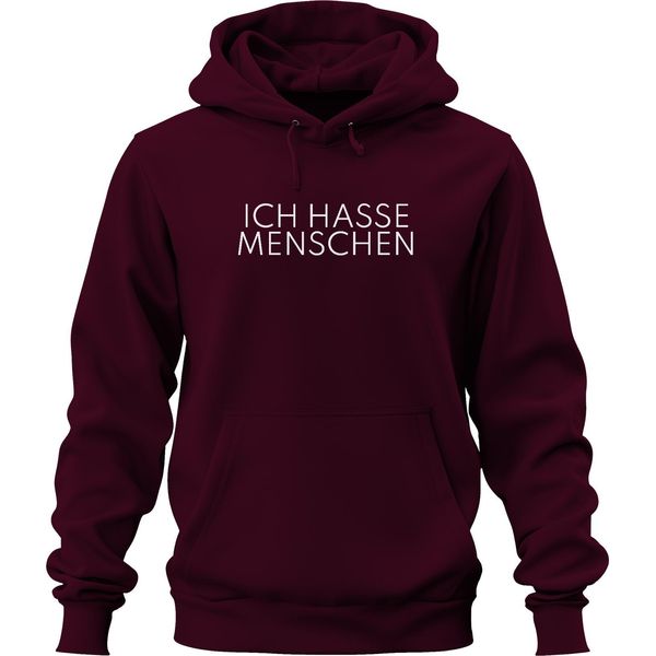 I Hate People Saying Sarcasm Antisocial Minimalist Unisex Hoodie Felpa Con Cappuccio, Borgogna, Xxl-image