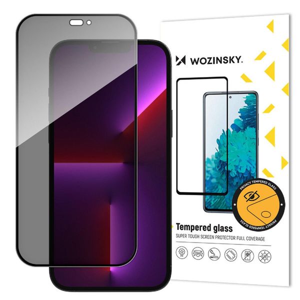 Vetro Per La Privacy Con Filtro Anti-Spia Per Iphone 15 Pro Max Wozinsky Privacy Glass - Nero-image