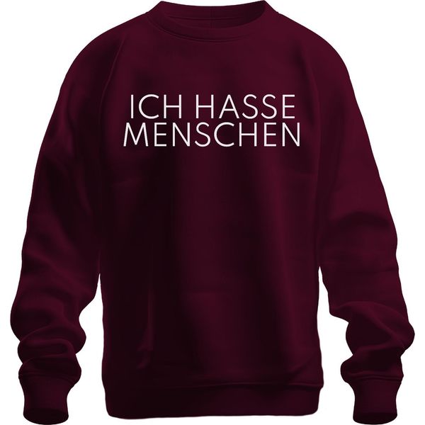 I Hate People Saying Sarcasm Antisocial Minimalist Unisex Felpa Pullover, Borgogna, M-image