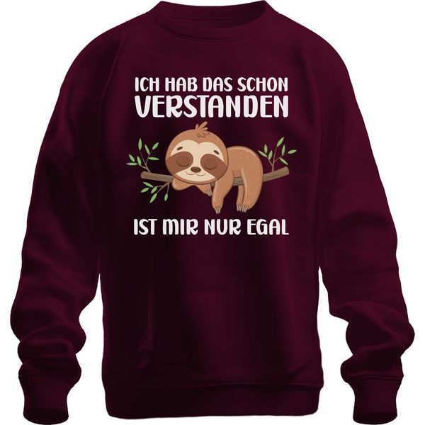 Capito Che Non Mi Interessa Il Bradipo Che Dorme Dice Ironia Unisex Felpa Pullover, Borgogna, Xl-image