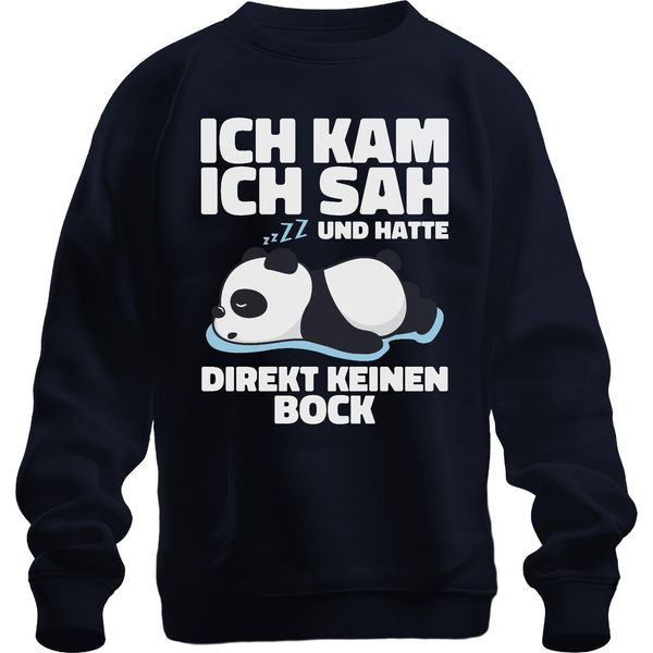 Sono Venuto Ho Visto E Non Ho Avuto Desiderio Panda Pigro Stanco Sonno Unisex Felpa Pullover, Navy, S-image