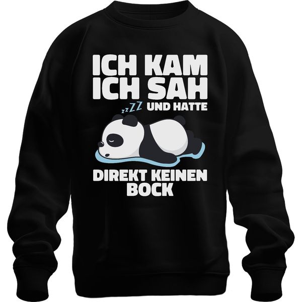 Sono Venuto Ho Visto E Non Ho Avuto Alcun Desiderio Panda Pigro Stanco Sonno Unisex Felpa Pullover, Nero, M-image
