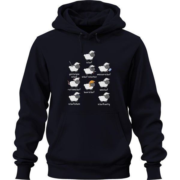 Detti Divertenti Sulle Pecore, Giochi Di Parole Sugli Animali, Umorismo Sulla Fattoria, Felpa Con Cappuccio Unisex, Blu, Xxl-image