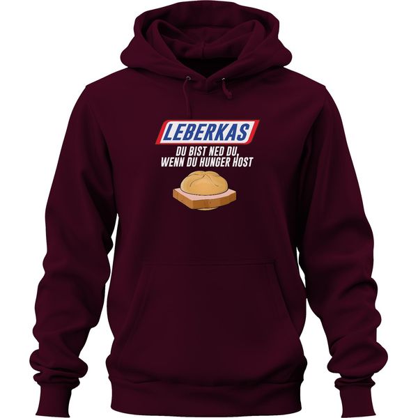 Leberkas Du Bist Ned Du Wenn Hunger Bayern Brotzeit Snack Humour Unisex Felpa Con Cappuccio, Borgogna, Xxl-image