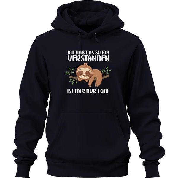 Capito Che Non Mi Interessa Il Bradipo Che Dorme Dice Divertente Ironia Felpa Con Cappuccio Unisex, Navy, Xl-image