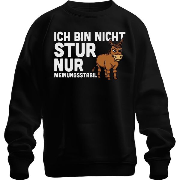 Non Testardo, Solo Supponente, Divertente Asino Che Dice Umorismo Regalo Felpa Unisex Pullover, Nero, L-image