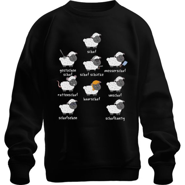 Detti Divertenti Sulla Pecora Giochi Di Parole Pecore Animali Umorismo Fattoria Unisex Felpa Pullover, Nero, Xl-image