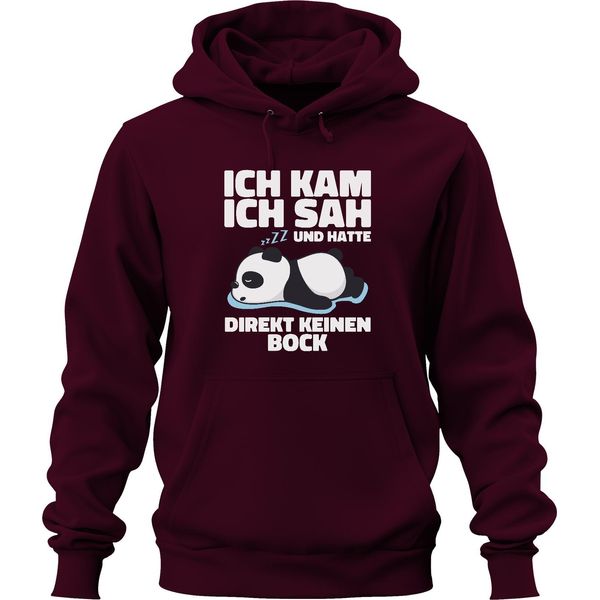 Sono Venuto, Ho Visto E Non Ho Avuto Alcun Desiderio Di Panda Pigro Stanco Dormire Felpa Con Cappuccio Unisex, Borgogna, L-image