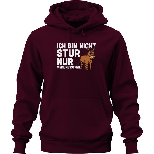 Non Testardo, Solo Supponente, Divertente Asino Che Dice Umorismo Regalo Felpa Con Cappuccio Unisex, Borgogna, Xl-image