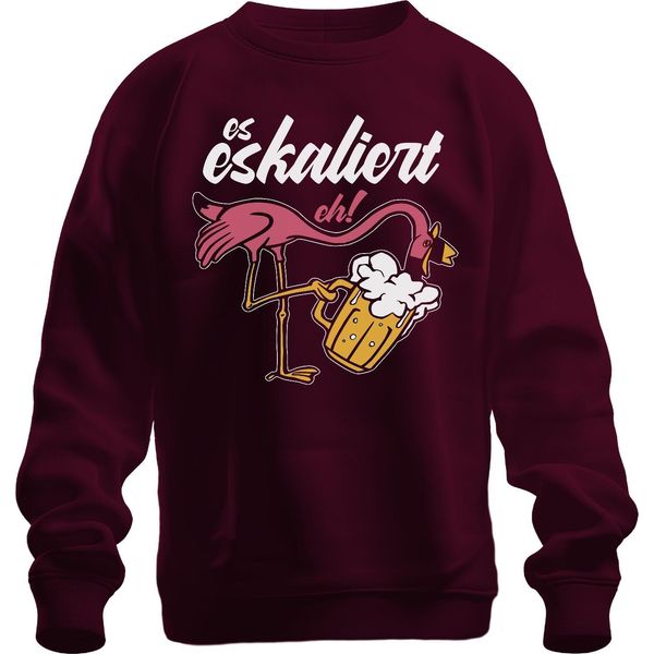 Escalation Eh Fenicottero Birra Godimento Spiaggia Festa Alcolici Mallorca Unisex Felpa Pullover, Borgogna, L-image
