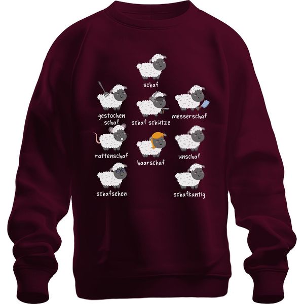 Detti Divertenti Sulla Pecora Giochi Di Parole Pecore Animali Umorismo Fattoria Felpa Unisex Pullover, Borgogna, Xxl-image
