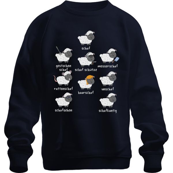 Detti Divertenti Sulle Pecore, Giochi Di Parole Sugli Animali, Umorismo Sulla Fattoria, Felpa Unisex, Blu, 3XL-image