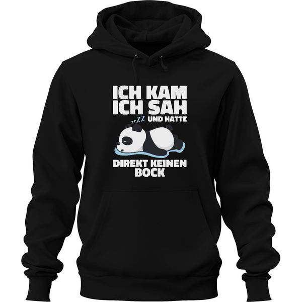 Sono Venuto, Ho Visto E Non Ho Avuto Alcun Desiderio Di Panda Pigro Stanco Sonno Unisex Felpa Con Cappuccio, Nero, 3XL-image